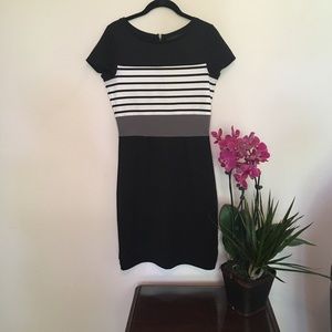 Limited Striped Color Block Knit Dress
